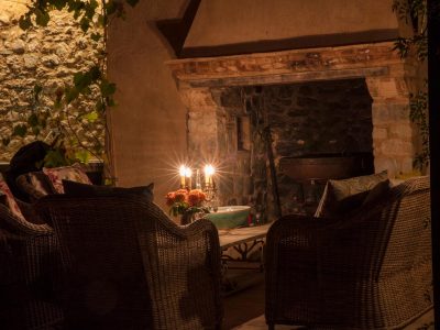 TERAZZO FIREPLACE NIGHT